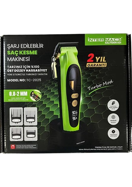 Inter Mac3 TC-2025 Profesyonel Saç Kesme Makinesi fırsatları