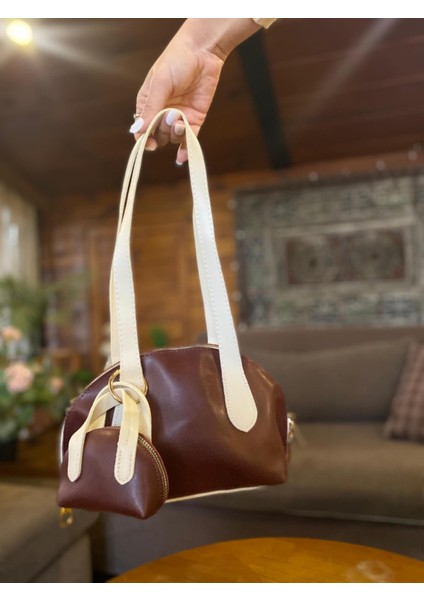 Bordo Cüzdan Detaylı Çanta