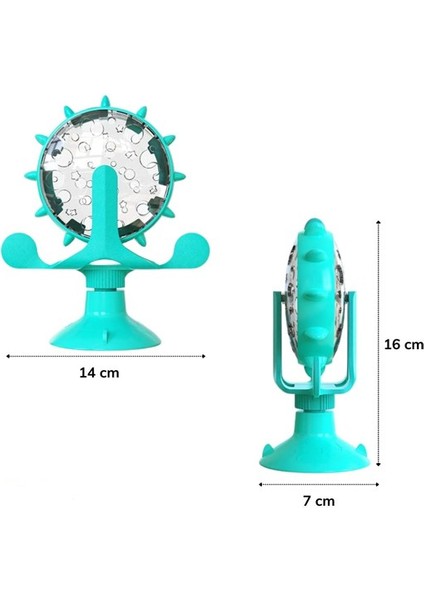 Vantuzlu Zilli Interaktif Dönebilen Mama Kaplı Renkli Eğlenceli Eğitici Kedi Oyuncağı (4940) indirimleri