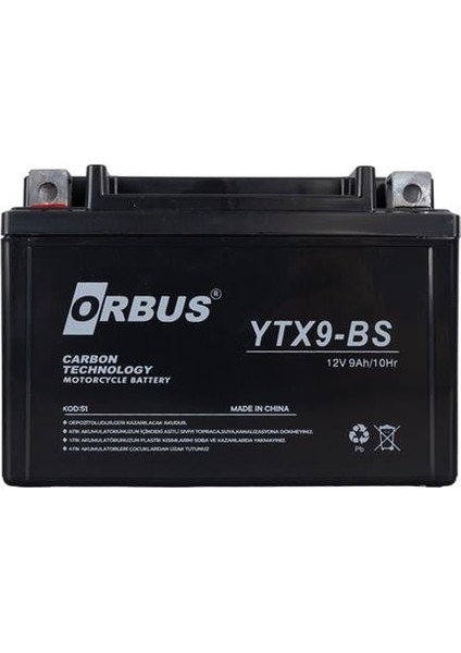 Orbus Ytx9-Bs 12V 9A Motosiklet Aküsü (150 x 86 x 107 Mm) (2.84KG) fiyatları