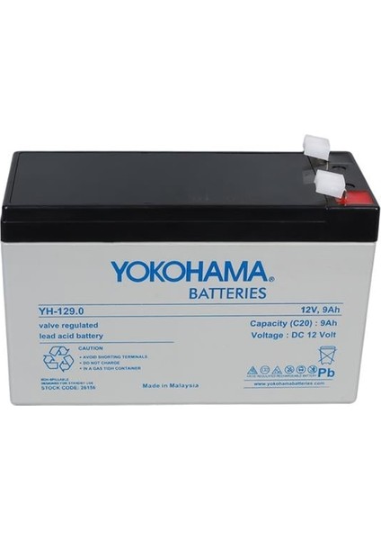 Yokohama YH-129.0 12 Volt - 9 Amper Akü (150X65X90 Mm) fiyatları