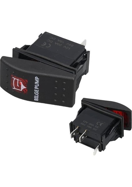 Powermaster sintine Pompa Sembollü Işıklı 3 Pinli On-Off 12-24V Marin Switch
