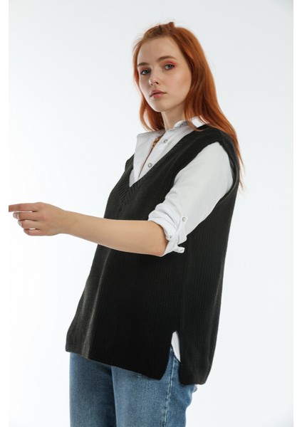 Kadın V Yaka Triko Süveter fiyatları