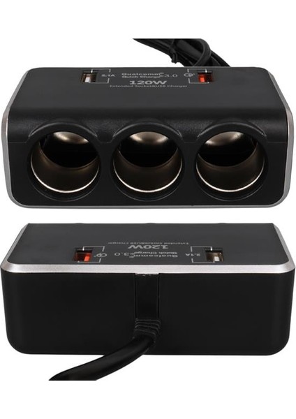 Olesson 1639 12-24V 3lü Çift Usbli 120W 80CM Kablolu Dijital Ekranlı Araç Çakmak Çoklayıcı fırsatları