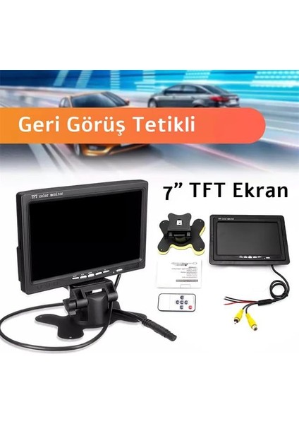 Powermaster PM-15487 7" Tft LCD Dijital Monitör 2 Kanal Geri Görüş Kamerası Tetiklemeli 800X480 fırsatları