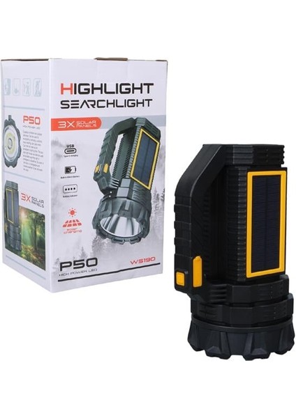 Powermaster MX-W5190-P50 Solar Şarjlı El Feneri Uzun Mesafe Işıldak fırsatları