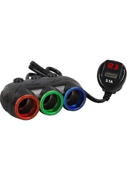 Olesson 1633 12-24V 3lü Usbli 120W 80CM Kablolu Dijital Ekranlı Araç Çakmak Çoklayıcı fiyatları