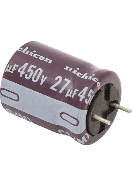 27 Mf 450 V Kalın Kısa Bacak Kondansatör