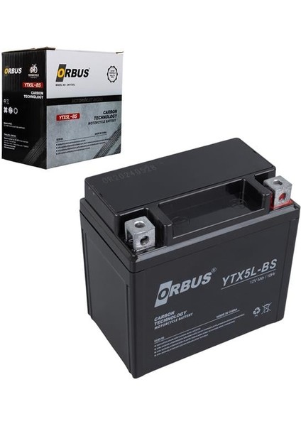 Orbus YTX5L-BS 12V 5A Motosiklet Aküsü (114 x 70 x 106 Mm) (1.8kg)