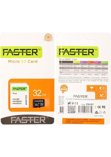 Faster 32 GB Micro Sd Hafıza Kartı fırsatları