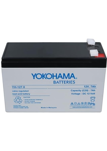 Yokohama YH-127.0 12 Volt 7 Amper Akü (150X65X90 Mm) fiyatları