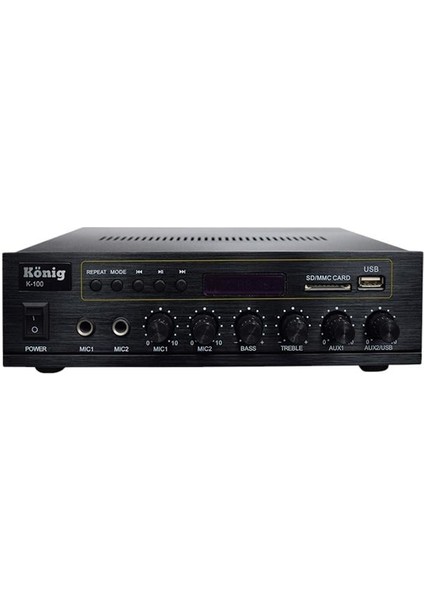 König K-100 - 80 Watt Usb/bluetooth/2 Mik Giriş Trafolu Anfi