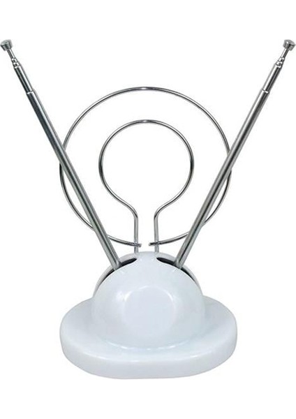 Tv Üstü Beyaz Dünya V Anten Sehpalı