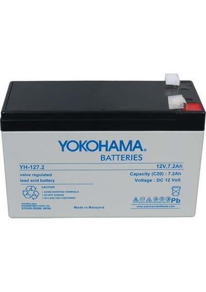 Yokohama YH-127.2 12 Volt - 7.2 Amper Ups'ler Için Akü (150X65X90 Mm) fiyatları