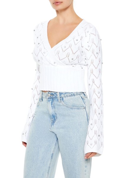 Renkli Taşlı Detaylı Kazak fırsatları