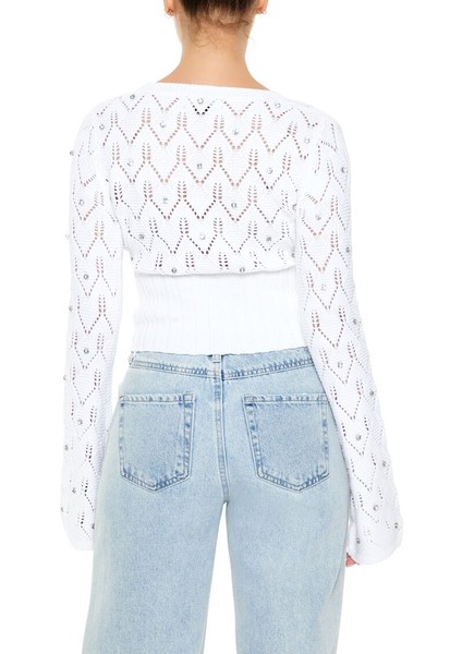 Renkli Taşlı Detaylı Kazak indirimleri