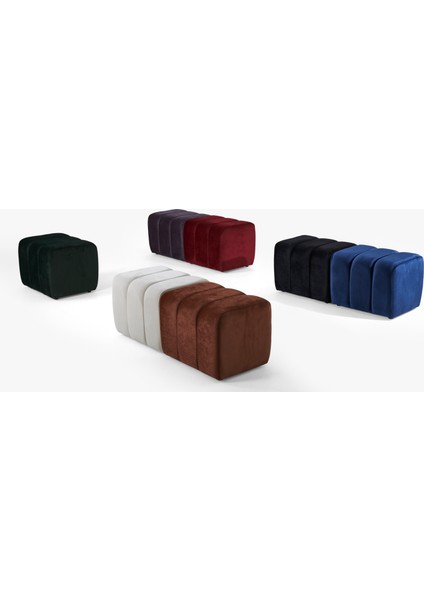 Yarmalı LEGO Puff – Makyaj Masası Pufu -Dekoratif Ayak Uzatma Pufu