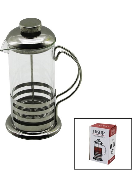 Frechpress Metal Kafes - Metal Kaplamalı Kapak 350ml Cam Bitki Süzgeçi (4915)