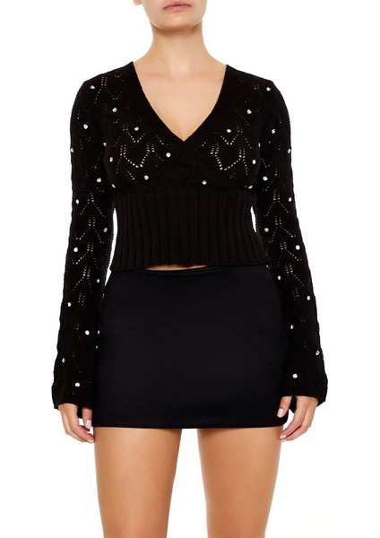 Renkli Taşlı Detaylı Kazak