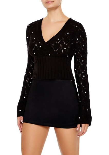 Renkli Taşlı Detaylı Kazak fırsatları