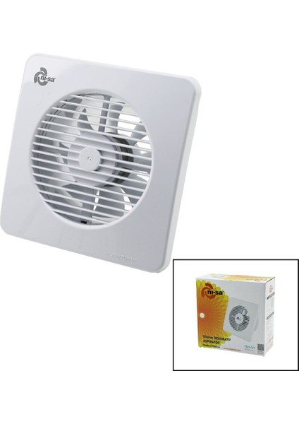 Plastik Aspiratör 150 6inç Banyo Tuvalet Havalandırma Aspiratörü 20w 320m3/h Ebt-150 (4915)