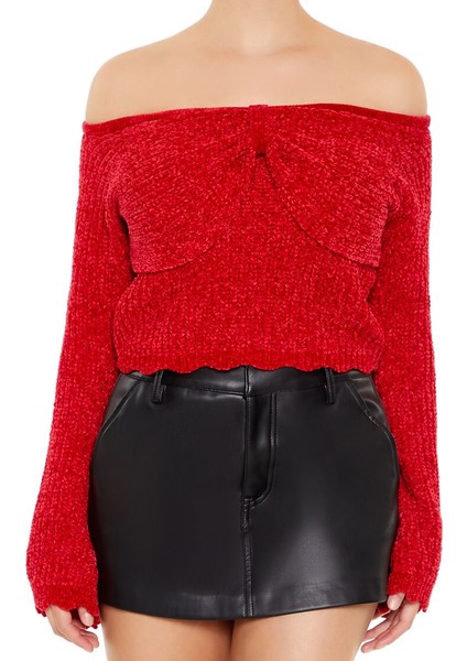 Omuz Açık Fiyonklu Kazak indirimleri