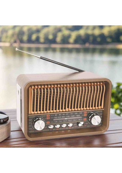 Tasarım Nostaljik Radyo Kablosuz Bağlantı Imkanı Işıklı Güçlü Bataryalı Fm Radyo Aux USB Bağlantı fiyatları