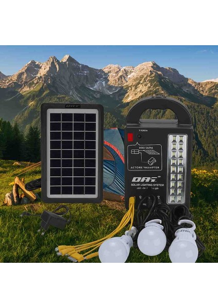 Güneş Enerjili Aydınlatma Sistemi Set Ampullü Çadır Kamp Alanı Ampül Set