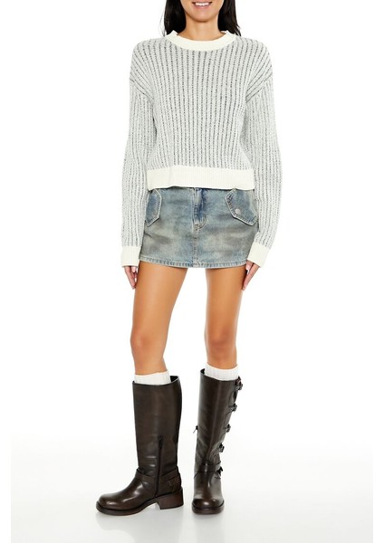 Çizgili Dirsek Detaylı Kazak fırsatları