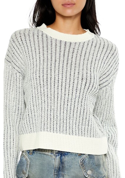 Çizgili Dirsek Detaylı Kazak indirimleri