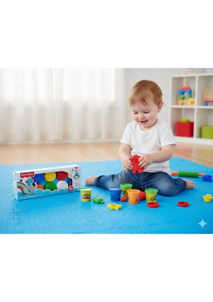 Fisher Price 10 Farklı Renk Oyun Hamuru Seti | Yumuşak ve Güvenli Model Hamuru | Eğitici Aktivite Oyuncağı