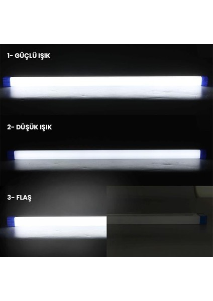 Powermaster T550 50CM 60W Çubuk Portatif LED Işıldak Şarjlı Tüp Lamba 1500MAH modelleri