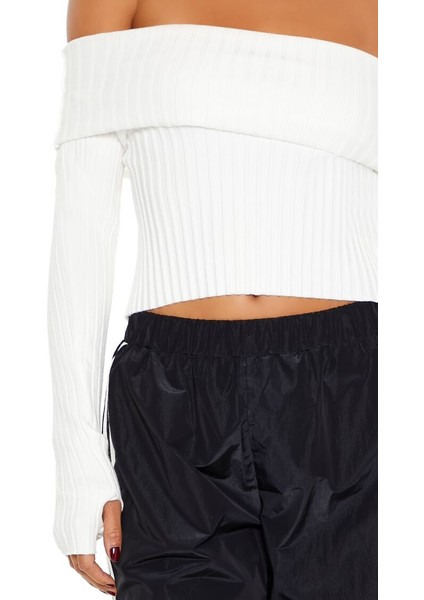 Triko Düşük Omuzlu Kazak modelleri