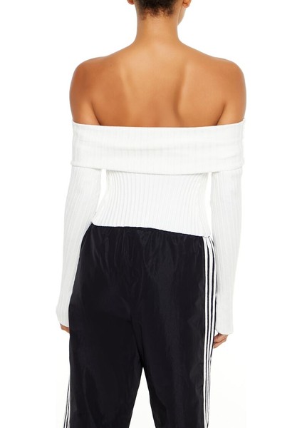 Triko Düşük Omuzlu Kazak indirimleri