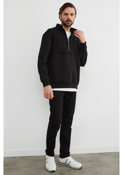 Yarım Fermuarlı Dik Yaka Sweatshirt fiyatları
