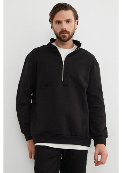 Yarım Fermuarlı Dik Yaka Sweatshirt modelleri