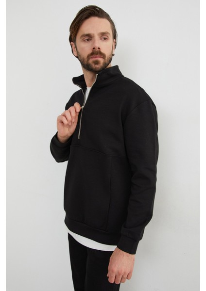 Yarım Fermuarlı Dik Yaka Sweatshirt fırsatları