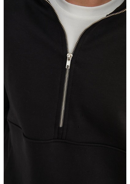 Yarım Fermuarlı Dik Yaka Sweatshirt indirimleri