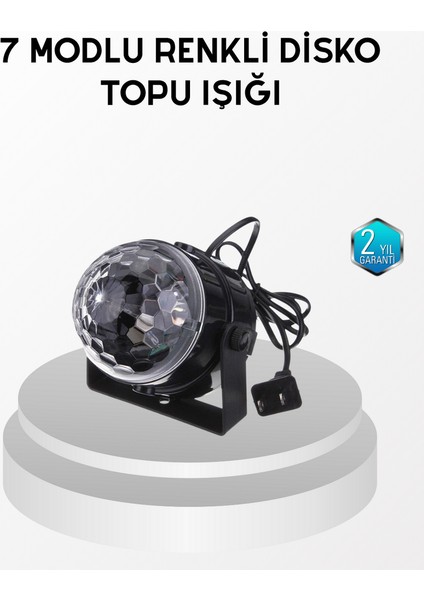 Nrzsnt 7 Renk Modlu Müzik Sensörlü Disko Topu – LED Işıklı Parti Aydınlatması