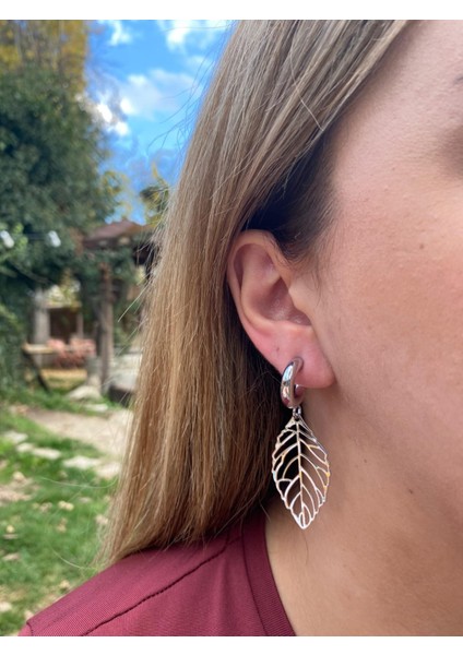 Aurora Leaf Silver Küpe