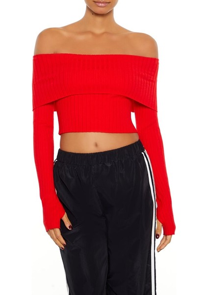 Triko Düşük Omuzlu Kazak