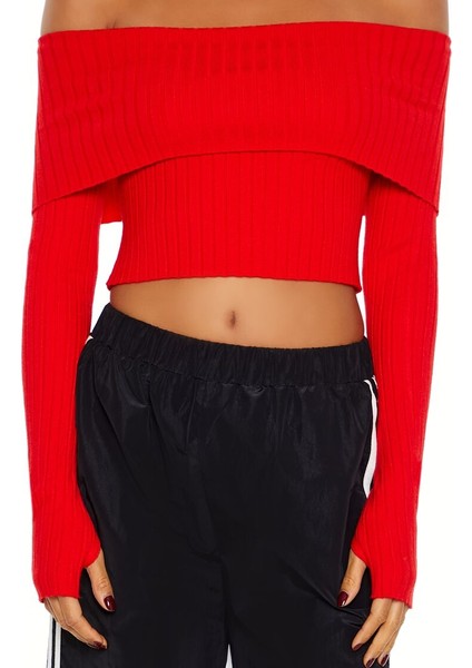 Triko Düşük Omuzlu Kazak modelleri