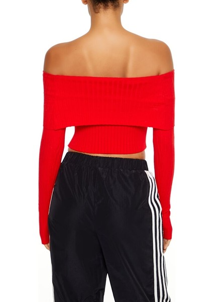 Triko Düşük Omuzlu Kazak indirimleri