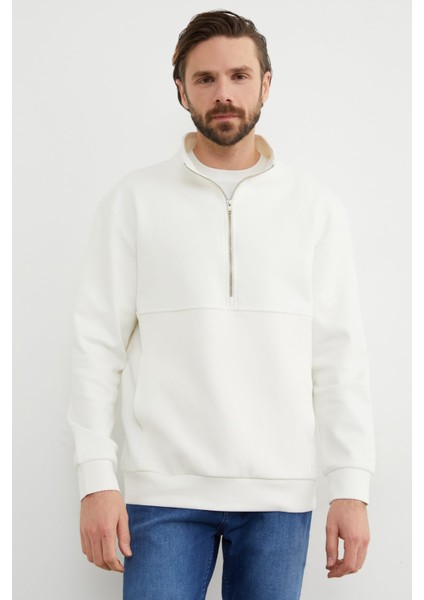 Yarım Fermuarlı Dik Yaka Sweatshirt modelleri