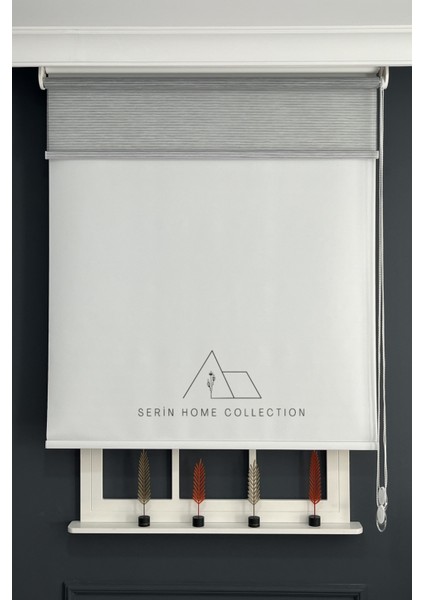 Koyu Gri Ince Çizgili Tül ve Stor Perde (Dayanıklı Alüminyum Kasa) fırsatları