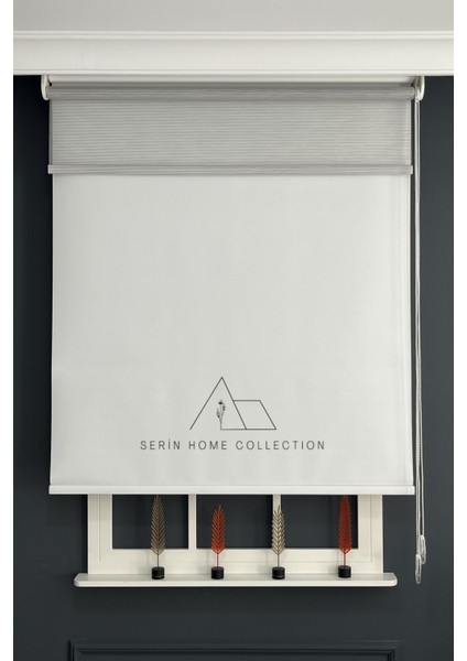 Gri Ince Çizgili Tül ve Stor Perde (Dayanıklı Alüminyum Kasa) fırsatları