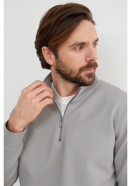 Fitilli Yarım Fermuarlı Sweatshirt fırsatları
