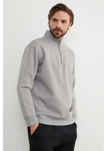 Fitilli Yarım Fermuarlı Sweatshirt indirimleri