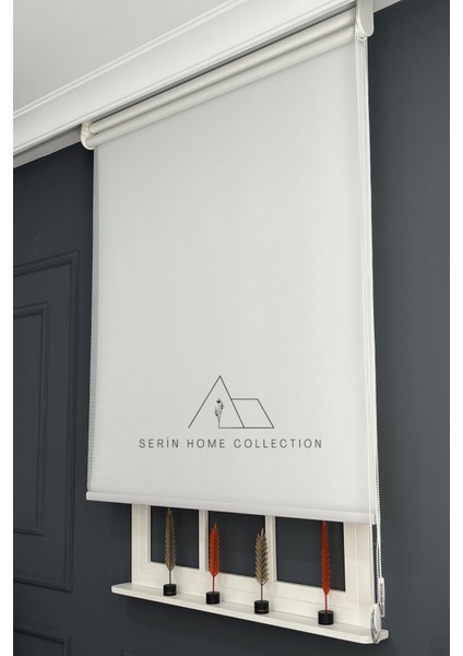 Beyaz Ince Çizgili Tül ve Stor Perde (Dayanıklı Alüminyum Kasa) modelleri