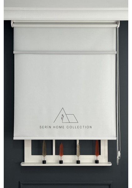 Beyaz Ince Çizgili Tül ve Stor Perde (Dayanıklı Alüminyum Kasa) fırsatları